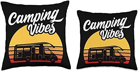 Camping Vibes Throw Pillow with Funny Sayings 1