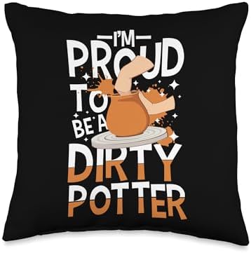 Pottery Clay Ceramics Throw Pillow 16x16 Multicolor
