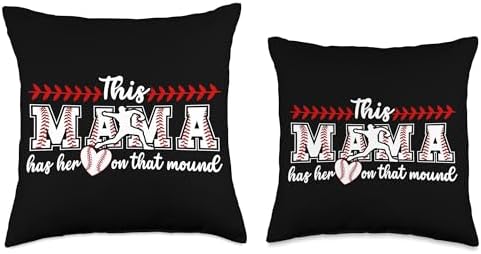 Baseball Pitcher Mom Throw Pillow 1