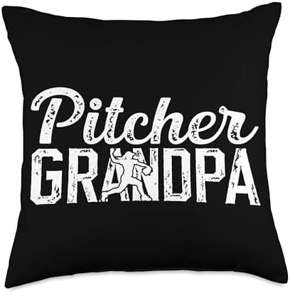 Softball Pitcher Grandpa Throw Pillow