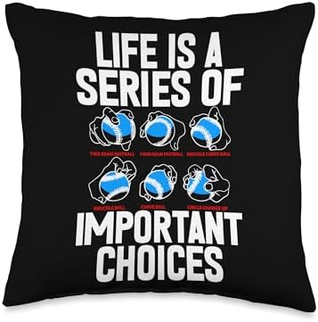 Life Is A Series Of Important Choices Baseball Throw Pillow