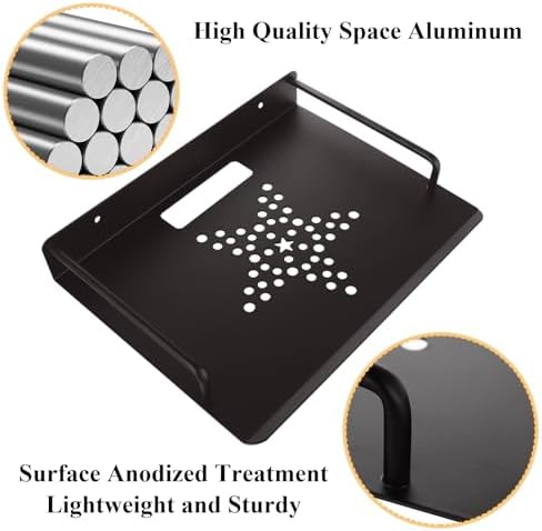 2 Pack Floating Wall Shelves for TV and Media - Black