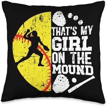 Softball Pitcher Dad Throw Pillow
