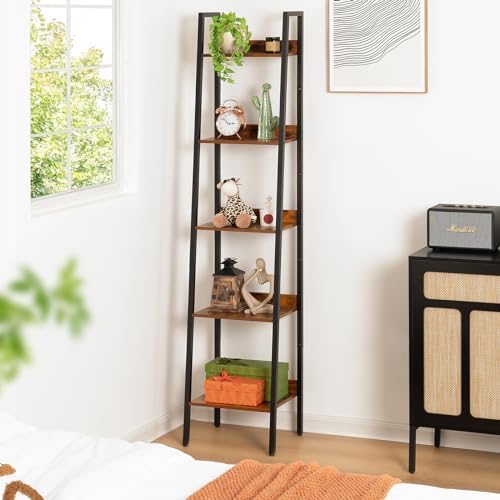 Yoobure 5 Tier Ladder Bookshelf Corner Shelf