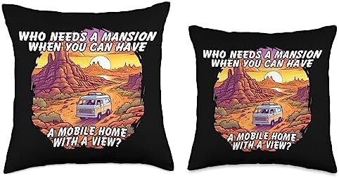 Caravan RV Camper Motorhome Throw Pillow 18x18 Multicolor