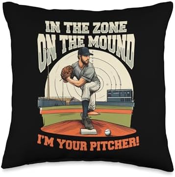 Precision Pitching Baseball Throw Pillow 16x16 Multicolor