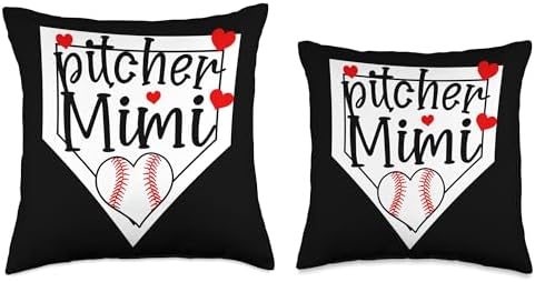 Baseball Pitcher Mimi Throw Pillow for Mothers Day