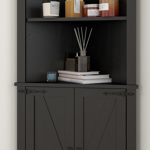 Panana Tall Corner Cabinet Black