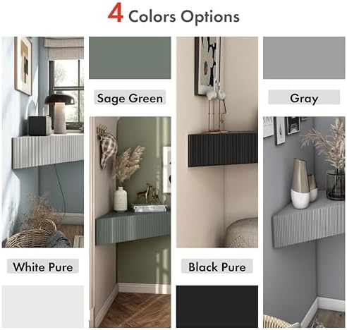 247 Shop at Home Floating TV Console Table 47 Inch Sage Green