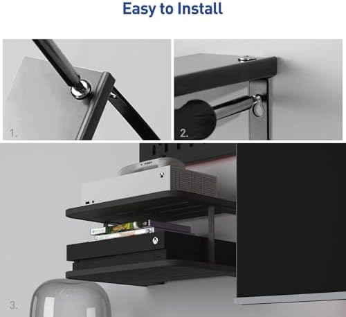 Black Projector Wall Shelf for Xbox and TV Setup
