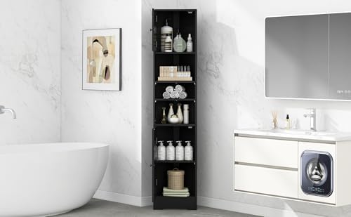 Tall Corner Storage Cabinet with 6 Adjustable Shelves