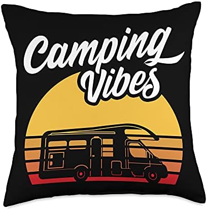 Camping Vibes Throw Pillow with Funny Sayings 1