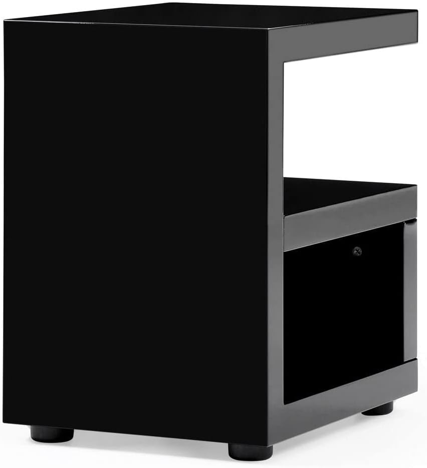 ZURI Furniture Jayden High Gloss Side Table Black
