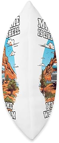 Caravan RV Throw Pillow with Vintage Snail Shell Design