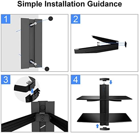 Suptek 2-Tier Floating Shelf Wall Bracket for TV and Media Equipment
