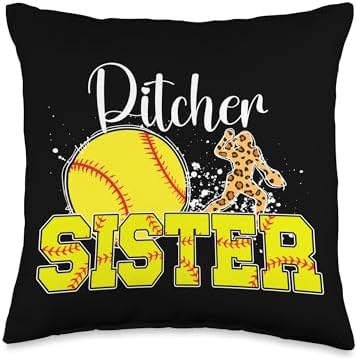 Softball Pitcher Sister Throw Pillow