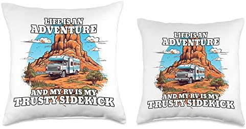 Caravan Mobile Home RV Camper Motorhome Throw Pillow 18x18 Multicolor 1