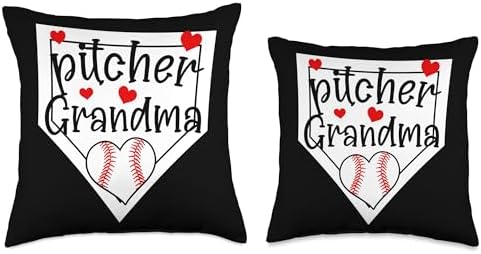 Baseball Pitcher Grandma Mothers Day Throw Pillow 1