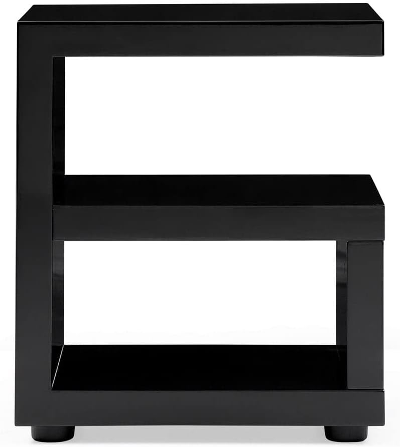 ZURI Furniture Jayden High Gloss Side Table Black