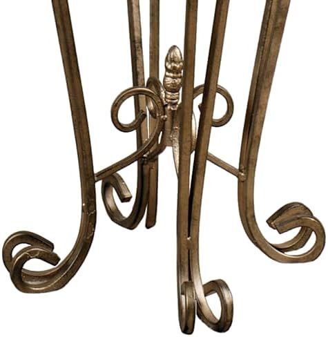 Touch of Class Chalcedony Scroll Pedestal Table - Beveled Glass - Antique Gold