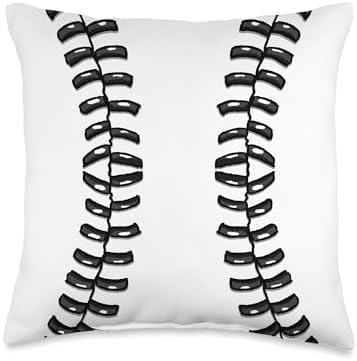Black White Baseball Throw Pillow Gift for Sports Lovers