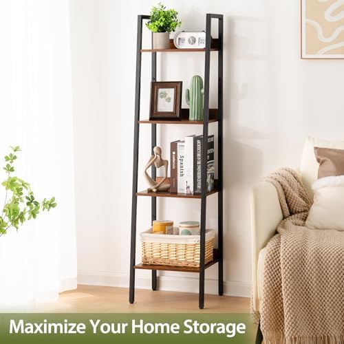 Yoobure 4 Tier Ladder Bookshelf Corner Shelf