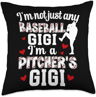 Baseball Pitcher Gigi Throw Pillow for Mothers Day