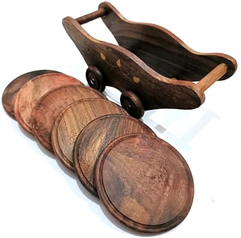 Vintage Wooden Decorative Cart with Gold Leaf Accents