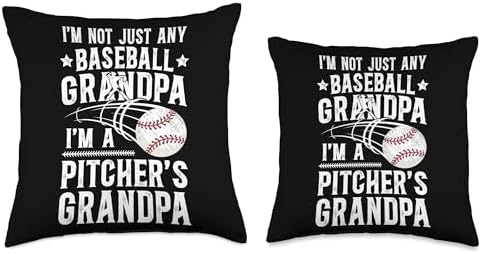 Proud Baseball Pitcher Grandpa Fathers Day Throw Pillow