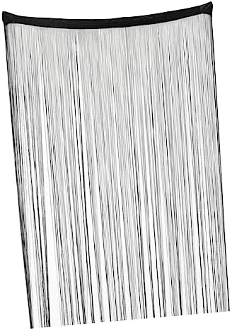 Rod Type Line Curtain Tassel Valance for Room Dividers Black String Curtain for Decor