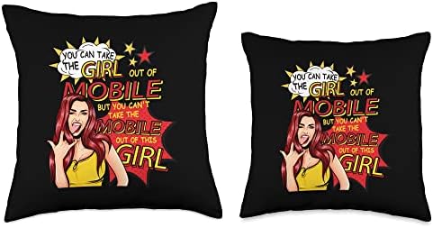 Retro Girl From Mobile Throw Pillow