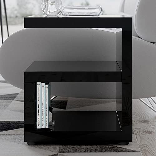 ZURI Furniture Jayden High Gloss Side Table Black