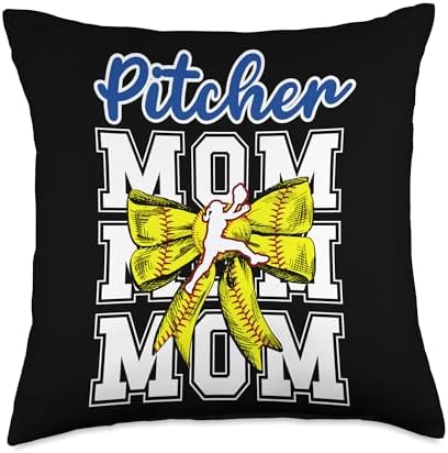 Softball Pitcher Mom Throw Pillow 1