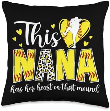 Softball Pitcher Nana Throw Pillow for Mothers Day