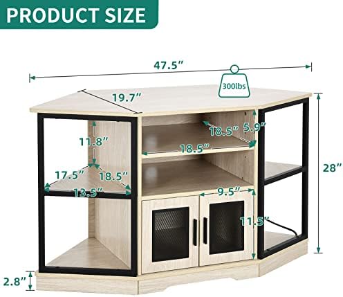YITAHOME Corner TV Stand for 5550 Inch TVs with Power Outlet
