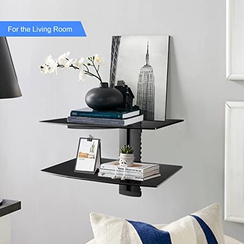 Suptek 2-Tier Floating Shelf Wall Bracket for TV and Media Equipment