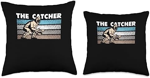 Catcher Pitcher Batter Baseball Throw Pillow 16x16 Multicolor