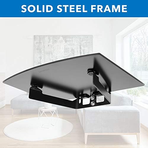 Mount-It Cable Box Tempered Glass Shelf Wall Mount 22 lbs Capacity Black