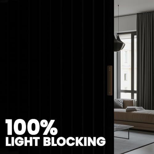 AJAZZ Blackout Accordion Room Divider Curtains