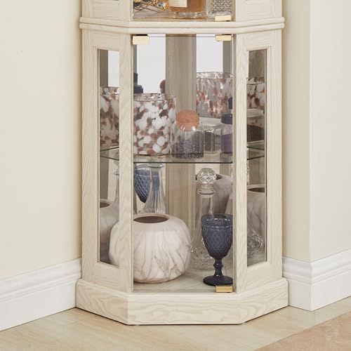 Ball Cast 6984 Lighted Corner Curio Cabinet with Glass Doors