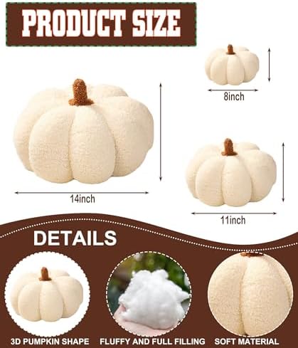 Cute Pumpkin Shaped Throw Pillow for Halloween Decor