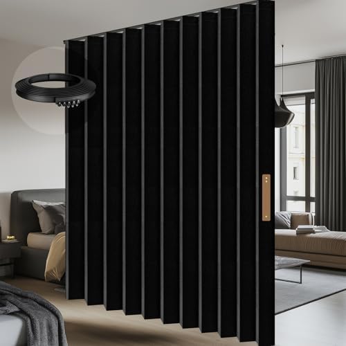 AJAZZ Blackout Accordion Room Divider Curtains