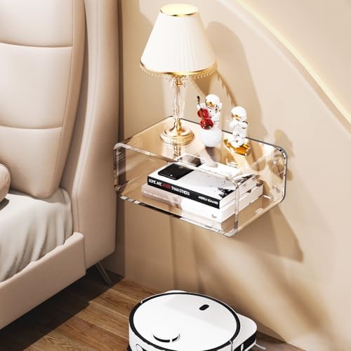 Acrylic Floating Nightstand with Clear Design Small Size
