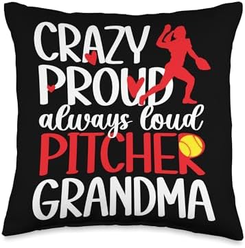 Funny Softball Pitcher Grandma Mothers Day Throw Pillow