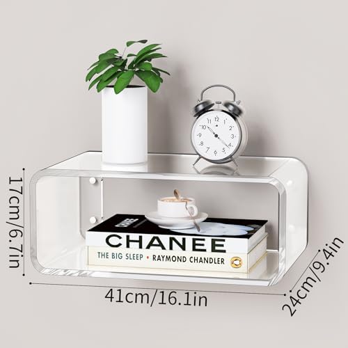 Acrylic Floating Nightstand with Clear Design Small Size