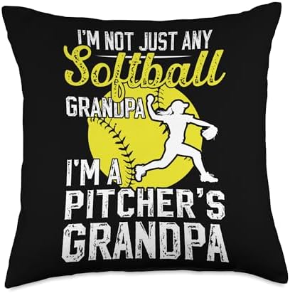 Proud Softball Pitcher Grandpa Throw Pillow 1