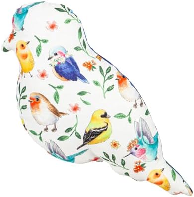 Evergreen Flag Shaped Throw Pillow with Embroidery Blue Bird