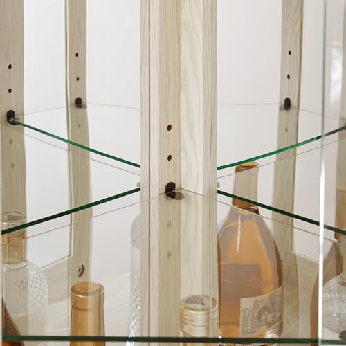 Ball Cast 6984 Lighted Corner Curio Cabinet with Glass Doors