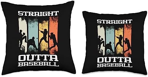 Straight Outta Baseball Pitcher Catcher Throw Pillow