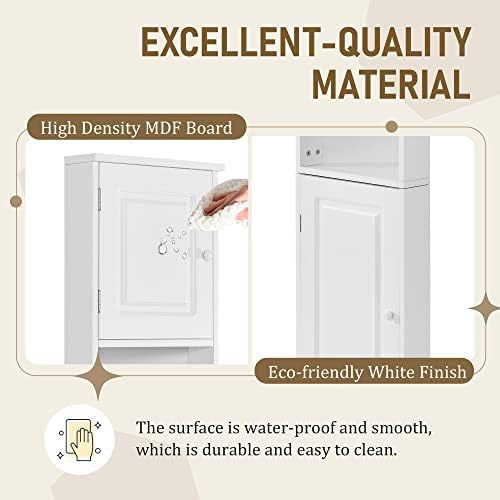 669 Inch Tall Corner Bathroom Cabinet with Doors